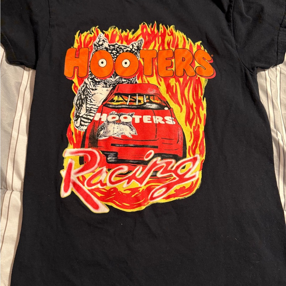 Hooters Black Tee with White Logo